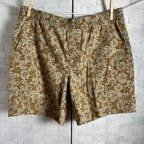 Lands End shorts floral stretchy band pull on pockets bohemian hippy plus size - Picture 2 of 13